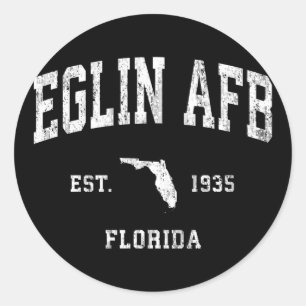 Eglin Afb Florida Fl Athletic Sports Runder Aufkleber