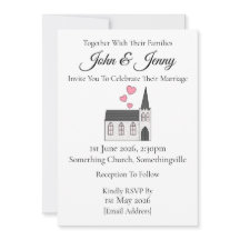 Église Contemporain Faire-part de mariage chrétien