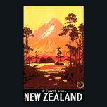 Egmont Neuseeland Poster<br><div class="desc">Vintage Reise Poster Reproduktion des Mt Egmont Neuseeland. Berglandschaft mit Bäumen im Vordergrund im Retrostil. Eine restaurierte Reproduktion und großartige Wandkunst.</div>