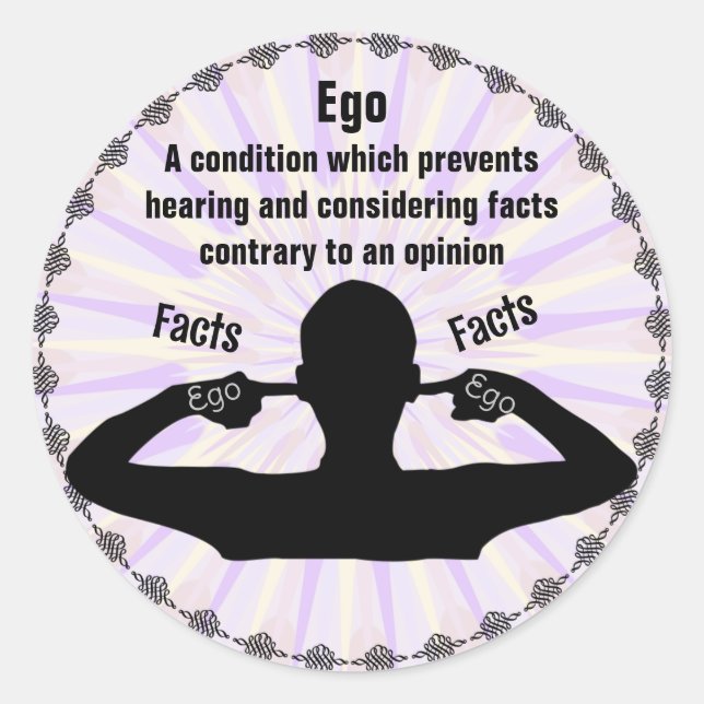 Ego - Fakten / Meinung Runder Aufkleber (Vorderseite)