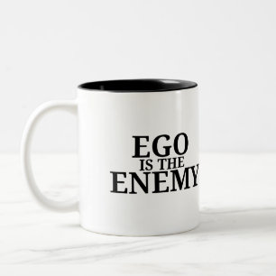 Ego ist der Feind Minimalist Schreibmaschine Zwei- Zweifarbige Tasse