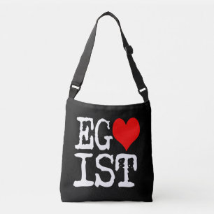 Egoist Red Heart Black Tragetaschen Mit Langen Trägern