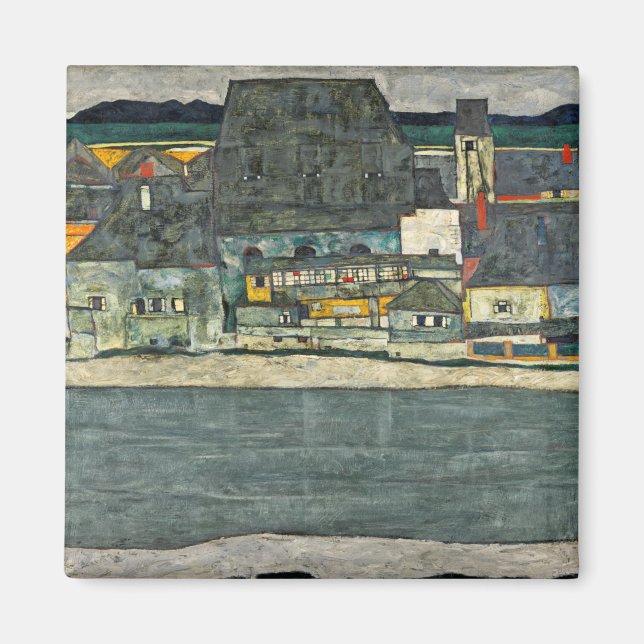 Egon Schiele casas junto al rio ciudad vieja. Magnet (Vorne)