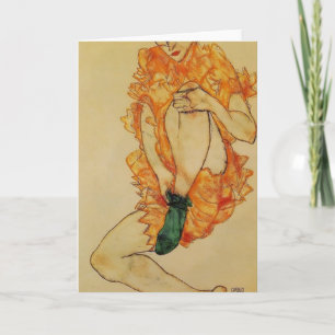 Egon Schiele- der grüne Strumpf Karte