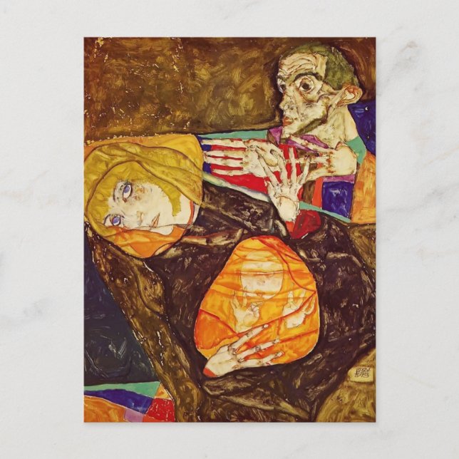 Egon Schiele - Die heilige Familie Postkarte (Vorderseite)