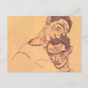 Egon Schiele - Doppel-Selbstporträt Postkarte
