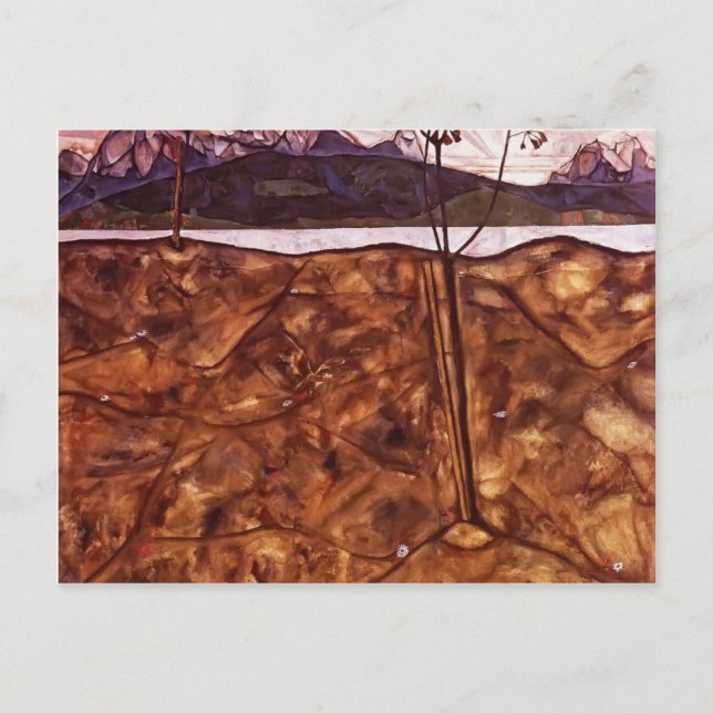 Egon Schiele - Flusslandschaft Postkarte (Vorderseite)
