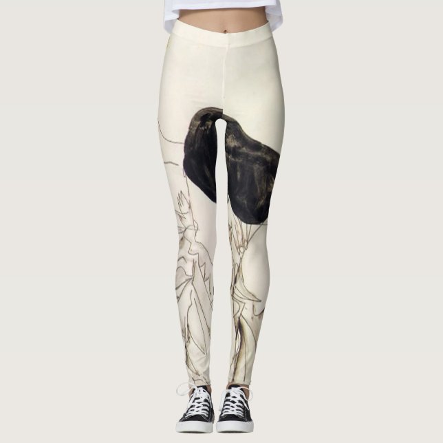 Egon Schiele - Frau in schwarzen Strümpfen Leggings (Vorderseite)