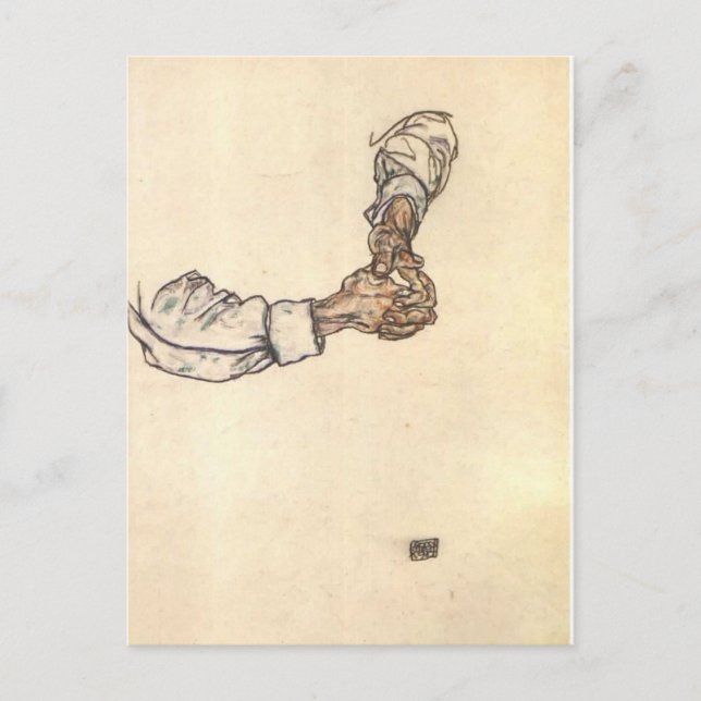 Egon Schiele - Handstudie Postkarte (Vorderseite)