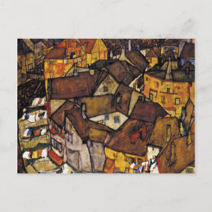 Egon Schiele Krumau Häuserhalbmond Postkarte