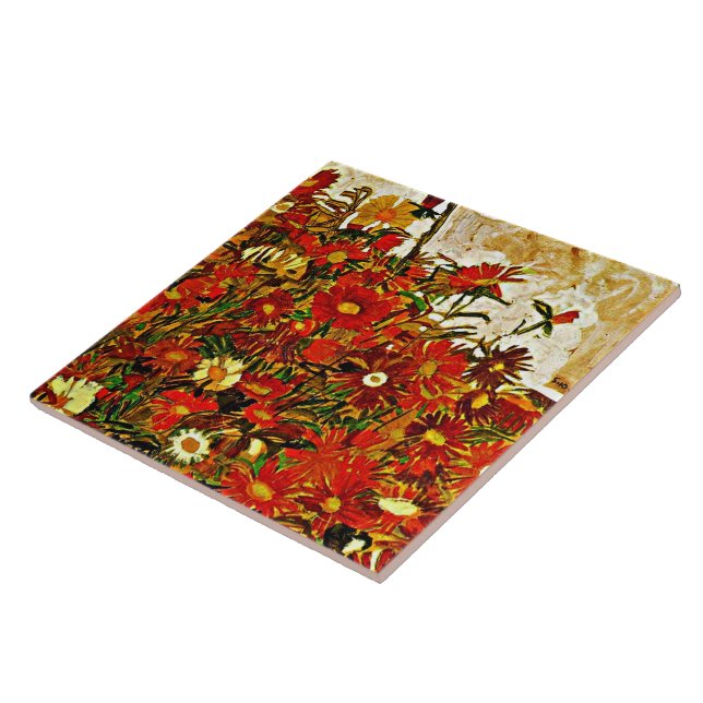 Egon Schiele Malerei, Feld der Blume Fliese (Seite)