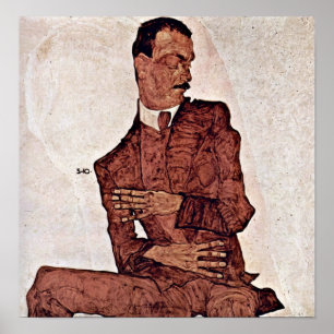 Egon Schiele - Porträt von Arthur Roessler Poster