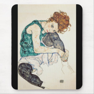 Egon Schiele Sitzende Frau mit Kniebesatz Mousepad