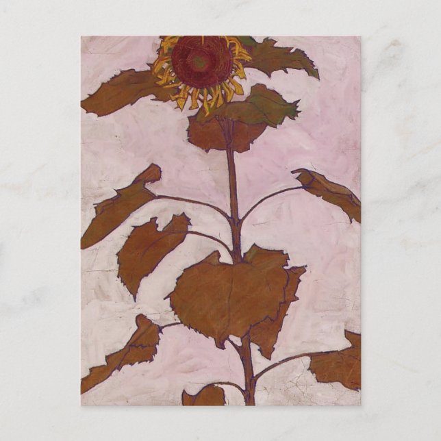 Egon Schiele - Sonnenblume Postkarte (Vorderseite)