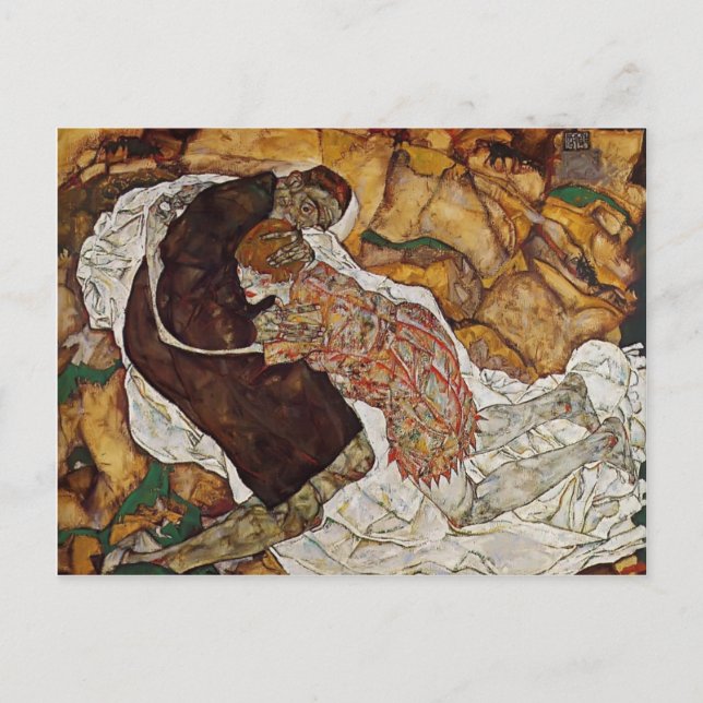 Egon Schiele - Tod und Maiden Postkarte (Vorderseite)
