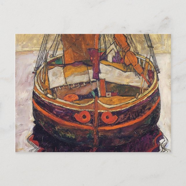 Egon Schiele - Trieste Fischerboot Postkarte (Vorderseite)