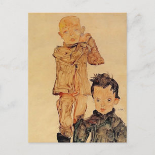 Egon Schiele - Zwei Jungs Postkarte