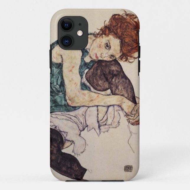 EgonSchiele Sitzfrau iPhone Kasten Case-Mate iPhone Hülle (Rückseite)