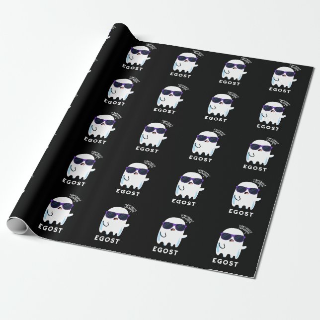 Egost Funny Halloween Ego Ghost Pun Dark BG Geschenkpapier (Ungerollt)