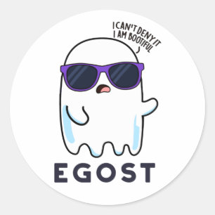 Egost Funny Halloween Ego Ghost Pun Runder Aufkleber