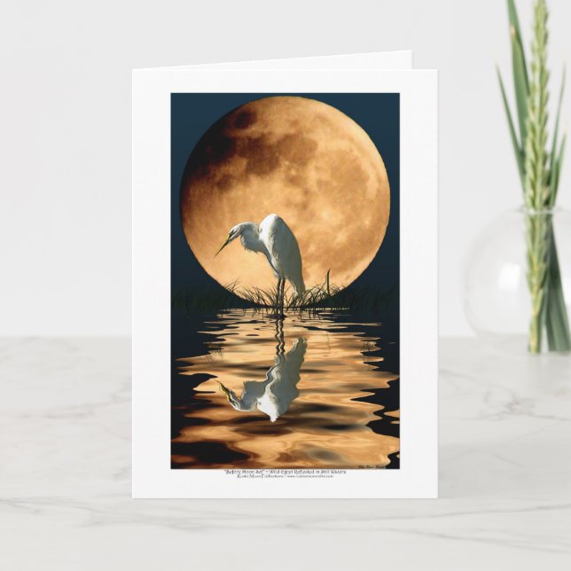 EGRET & GOLDEN MOON ~ Cartes de voeux & Cartes de  (Devant)
