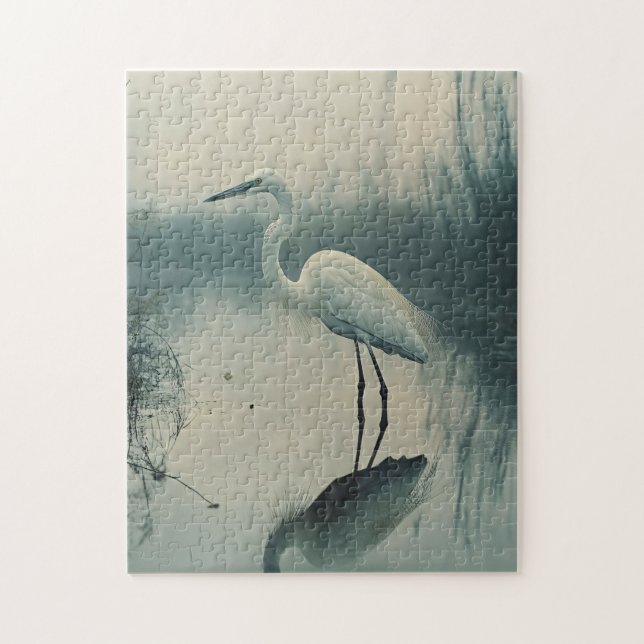 Egret in Nebel (Vertikal)