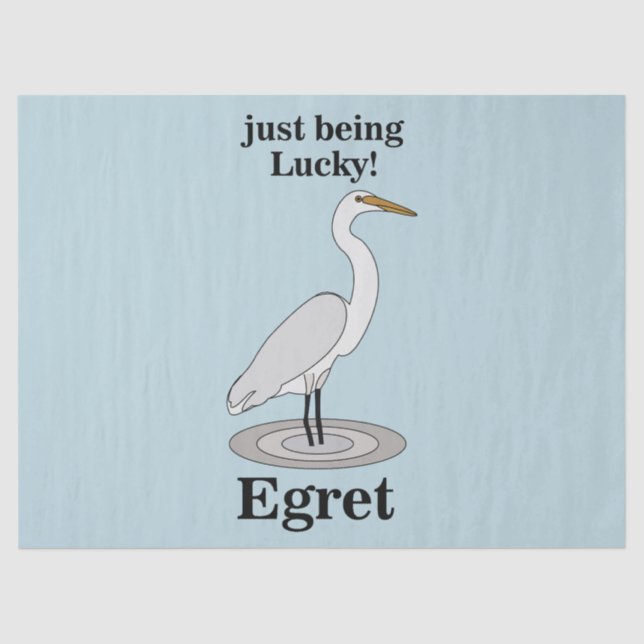 Egret Lucky Bird Seidenpapier (Vorderseite)