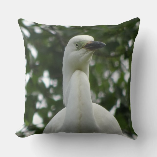 Egret Nah-aufwärts-Kopfkissen Kissen (Vorderseite)