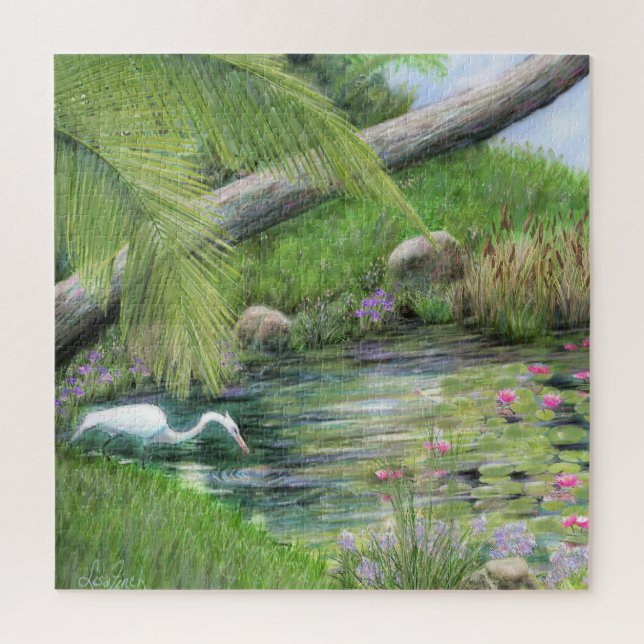 Egret on Pond (Vertikal)