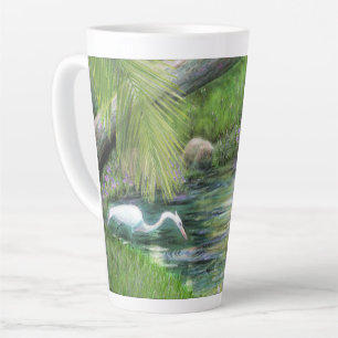 Egret on Pond Milchtasse