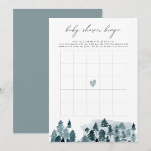 EGRET Rustic Winter Kiefern-Baby-Party-Bingo-Spiel Einladung
