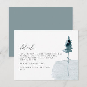 EGRET Rustic Winter Pine Détails du Mariage Carte