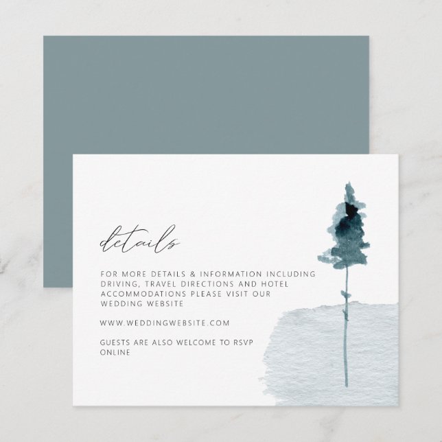 EGRET Rustikale Winterpine - Hochzeitskarte Einladung (Vorne/Hinten)