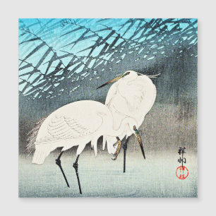 Egrets and Reeds, schöne Kunst von Ohara Koson Magnetkarte