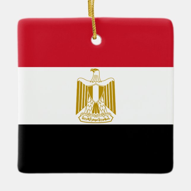 Egypt (Egyptian) Flag Keramikornament (Vorderseite)