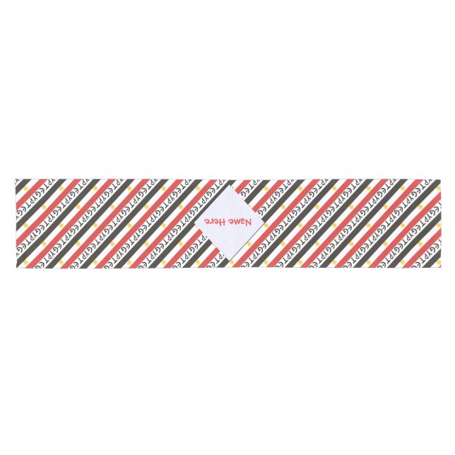 Egypt Egyptian Flag Tiled Red Personalized  Short  Kurzer Tischläufer (Horizontal)