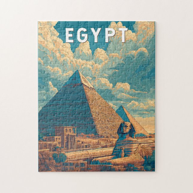 Egypt Illustration Travel Art Vintage (Vertikal)