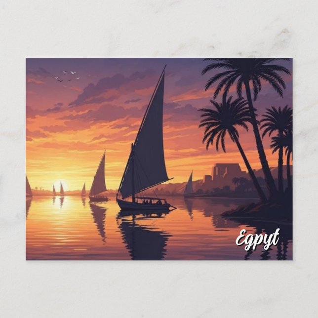 Egypt Nile Felucca Postkarte (Vorderseite)