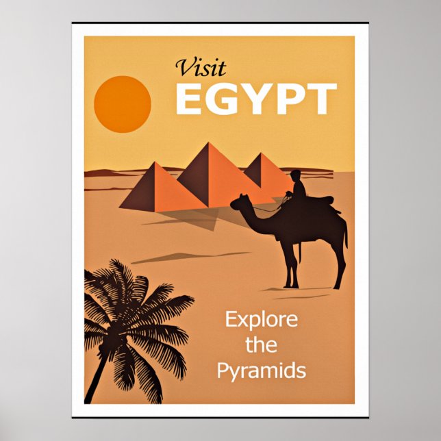 Egypte, Explorez les Pyramides, affiche de voyage  (Devant)