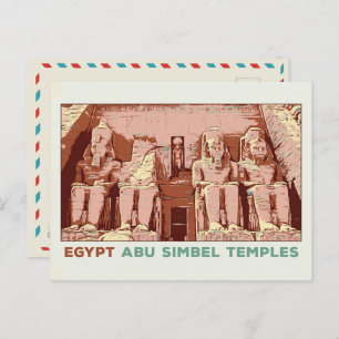 Égypte, temples d'Abu Simbel illustration Carte po