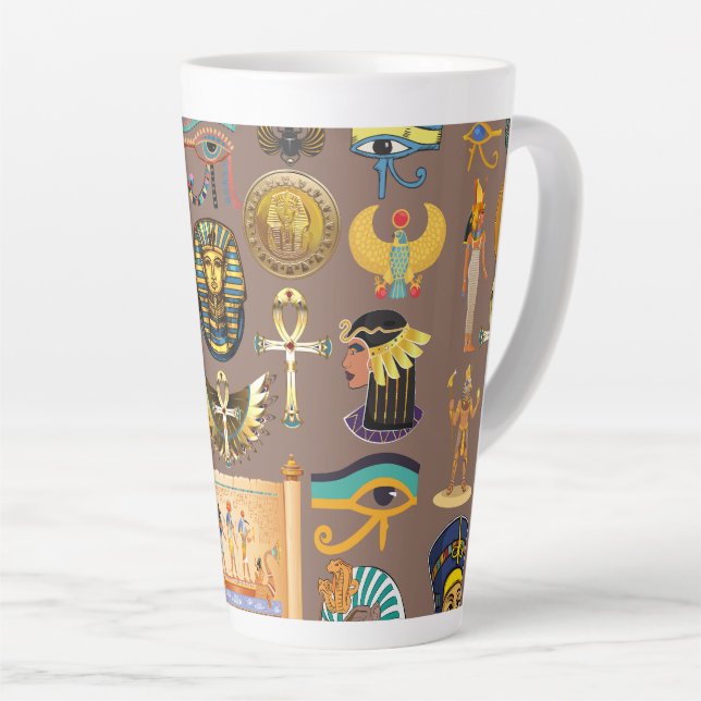 Egyptian Ancient Hieroglyphic Pattern Symbol Milchtasse (Rechte Ecke)