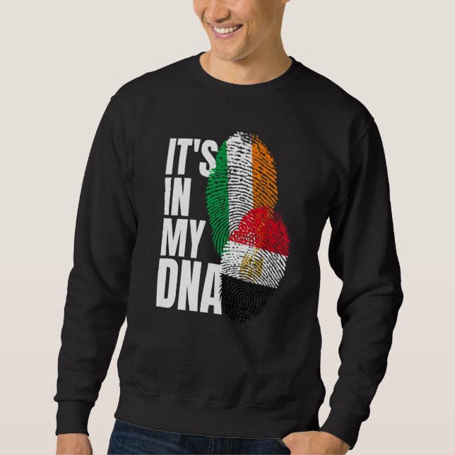 Egyptian And Irish Mix DNA Flag Heritage Sweatshirt (Vorderseite)