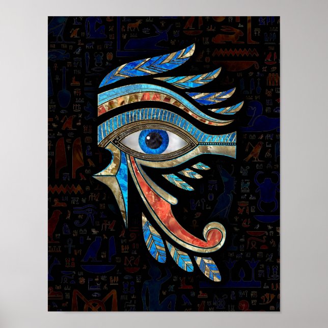 Egyptian Eye of Horus - Gemstones and Gold Poster (Vorne)