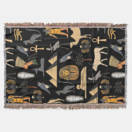 Egyptian Hieroglyphic Symbol Pattern Background Decke