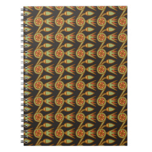 Egyptian Lotus Blume auf Black Spiral Notebook Notizblock
