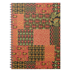 Egyptian Tribal Faux Patchwork Spiral Notebook Notizblock