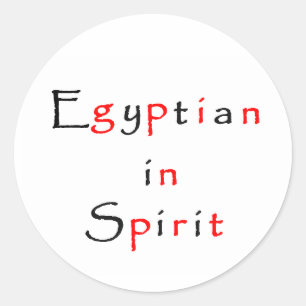 Égyptien avec autocollant rond-esprit