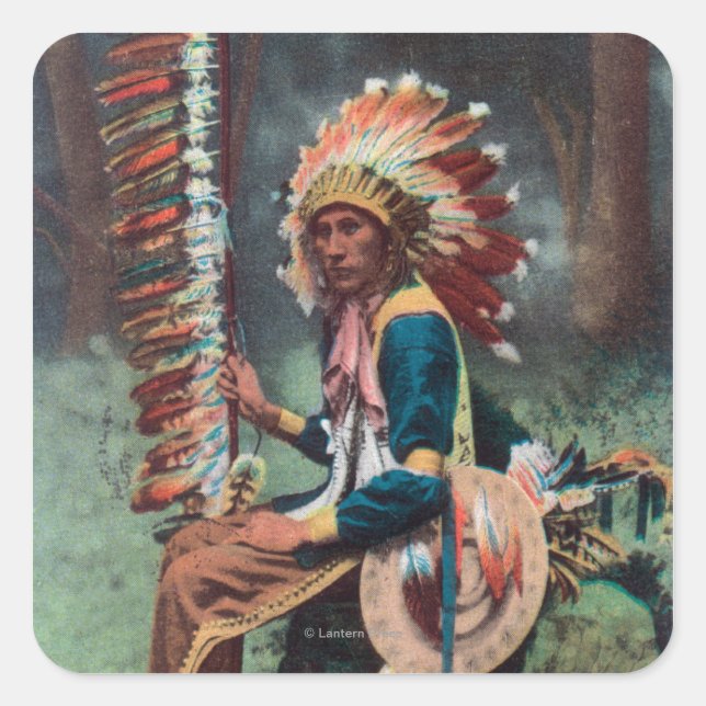 Ehankekle Leiter-Porträt Quadratischer Aufkleber (Vorderseite)