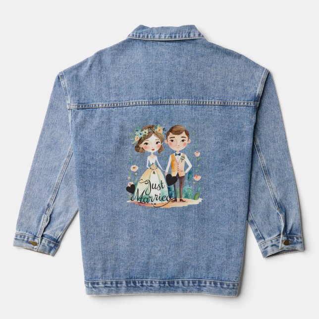 Ehe - Aquarellmärchen Jeansjacke (Rückseite)