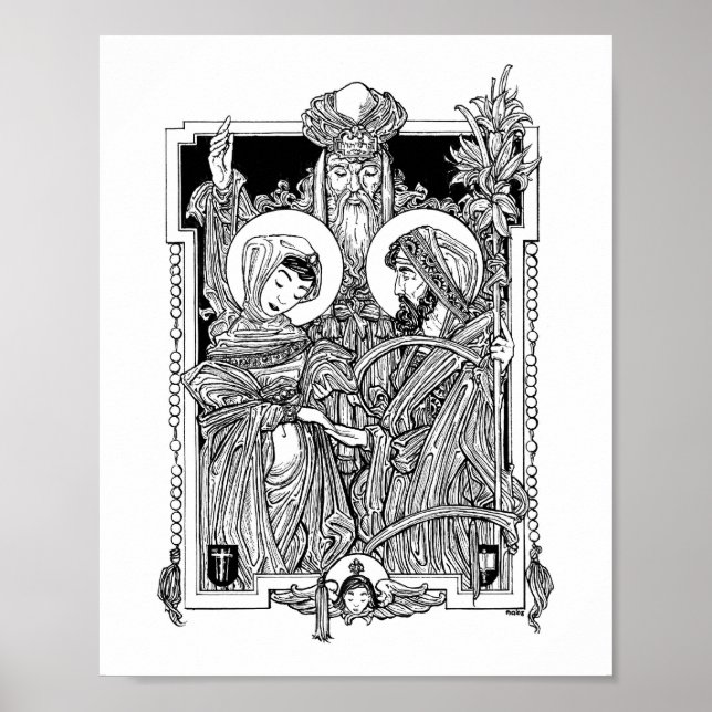 Ehe der gesegneten Jungfrau 8" x 10" Print Poster (Vorne)